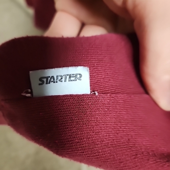 VINTAGE Starter Sweatshirt Mens Extra Large Red Maroon Pullover Hoody - Picture 4 of 7